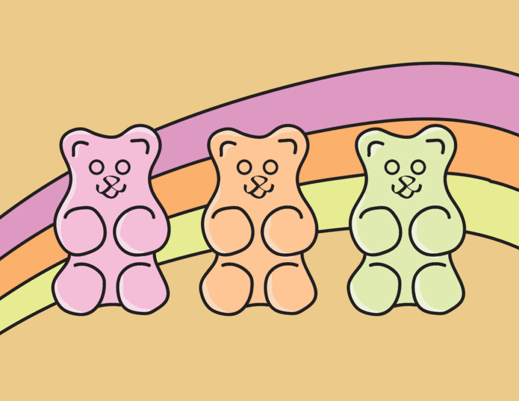 Gummy bear coloring page roaring spork