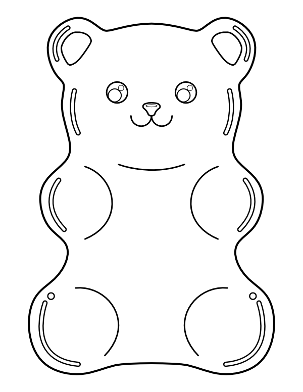 Printable gummy bear coloring page
