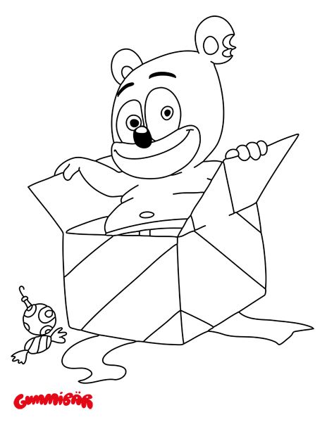 Download a free printable gummibãr december coloring page