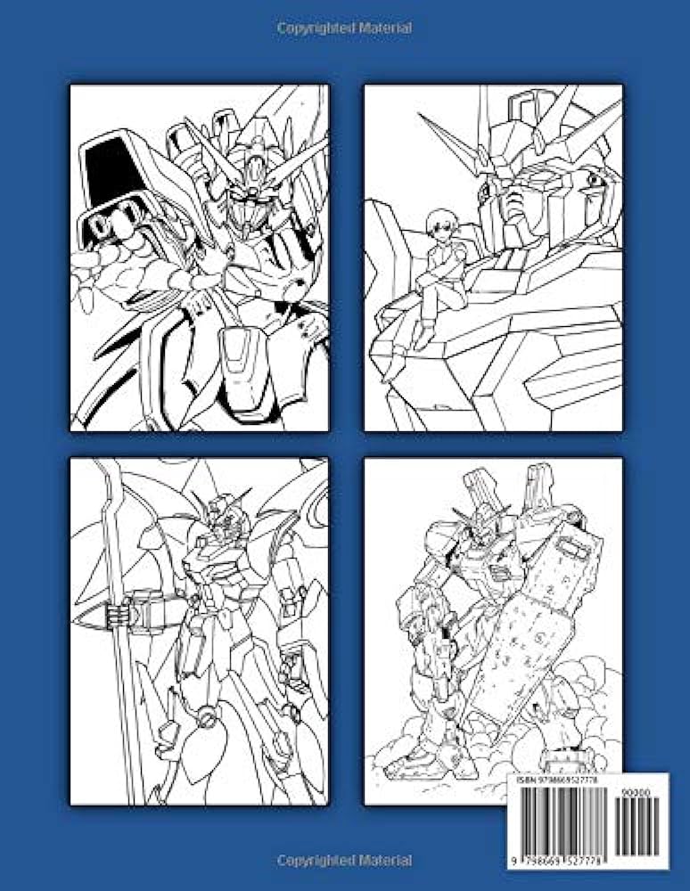 Gundam coloring book stunning coloring books for adult and kid relaxing activity pages barrett zane books