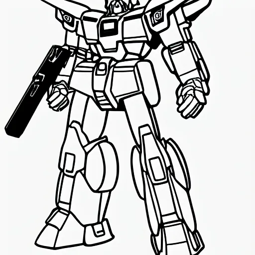 Gundam coloring sheet stable diffusion