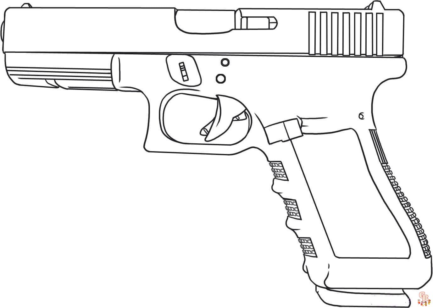 Printable guns coloring pages free for kids and adults