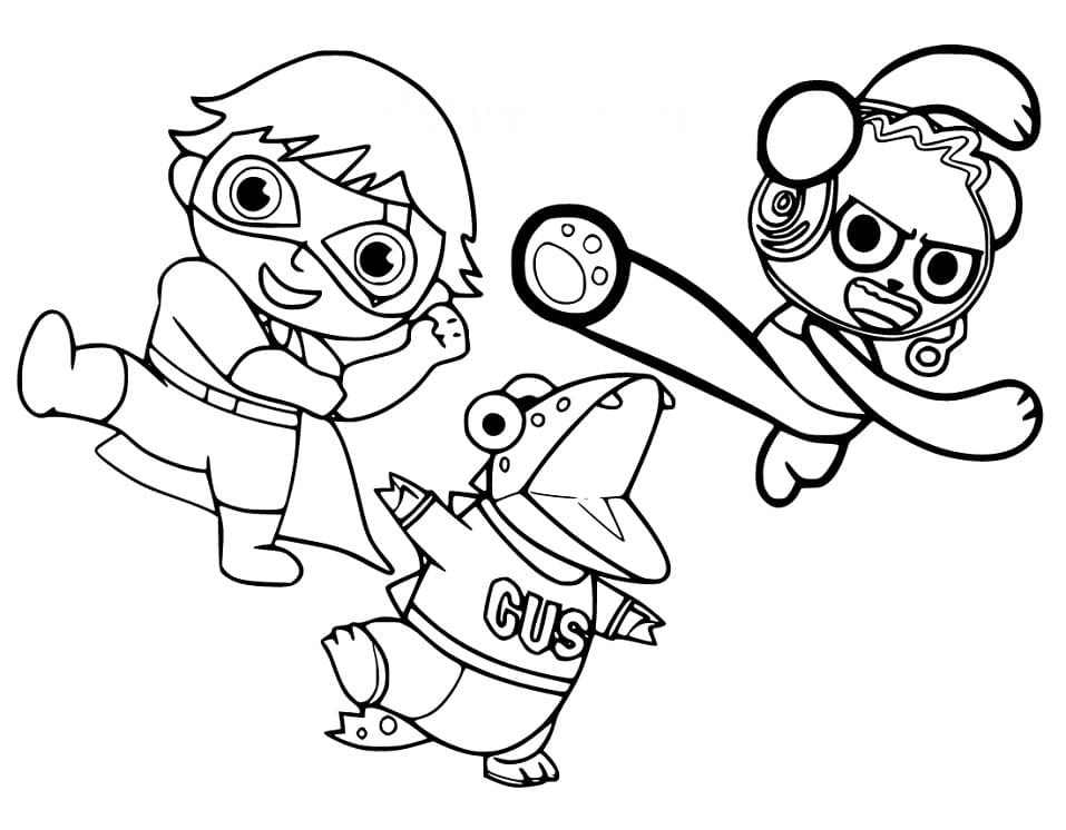 Red titan with gus and bo panda coloring pages