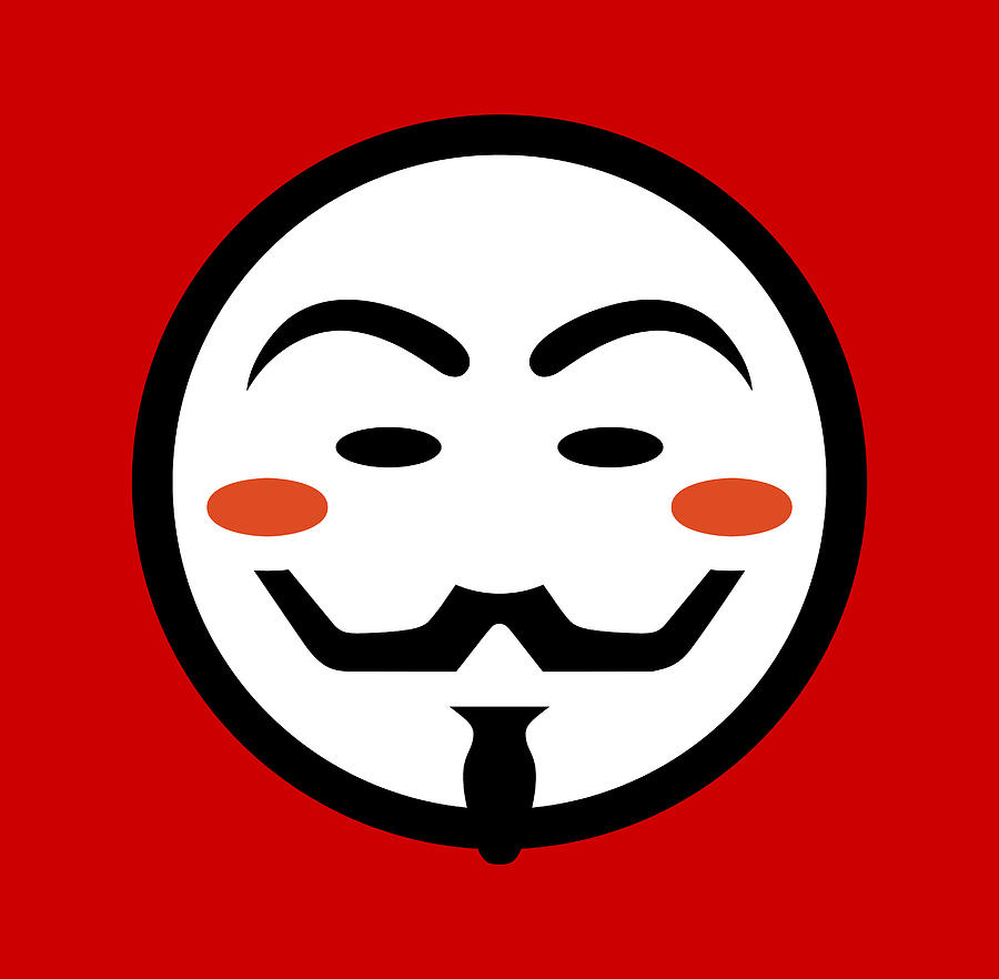 Anonymous guy fawkes emoji digital art by hardwear design