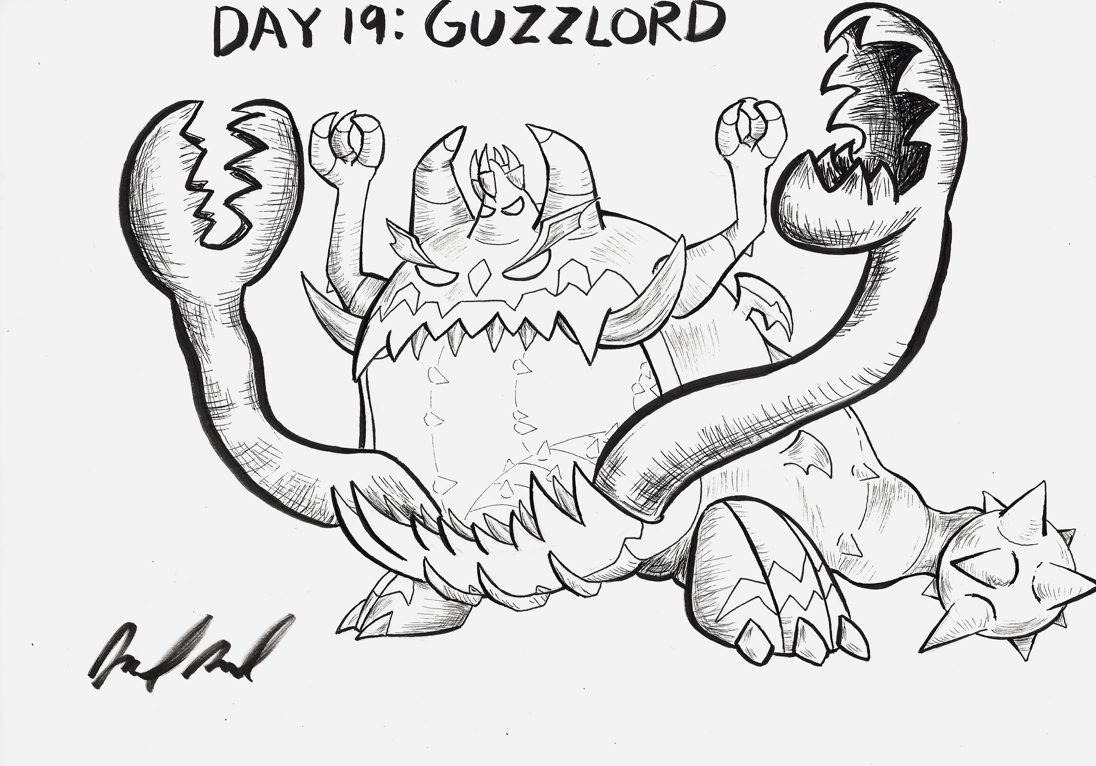 Pokemonthinktober day guzzlord guy screamingmp rpokemonart