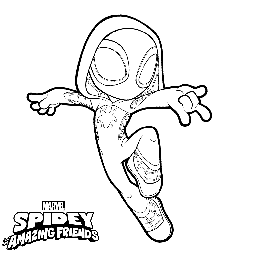 Spidey gwen stacy coloring page