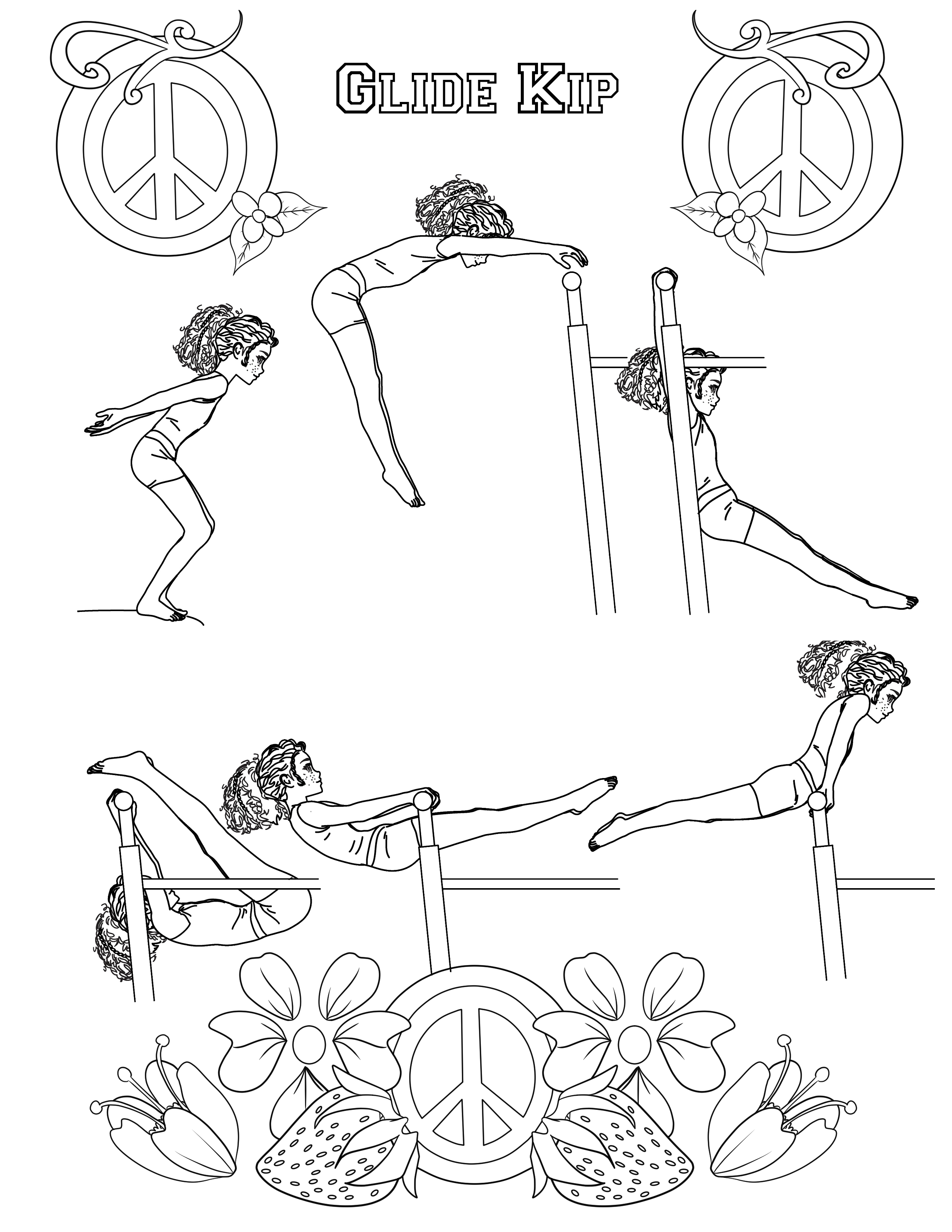 Perfect balance gymnastics coloring book