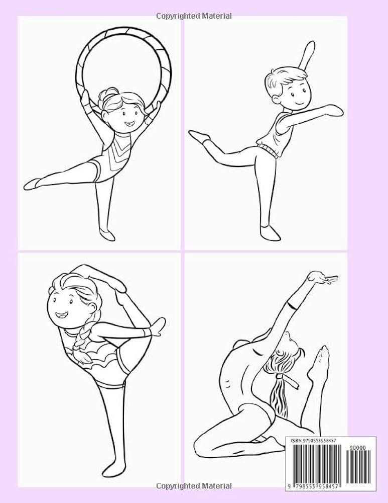 Gymnastics coloring book for girls cute gymnast colouring pages for children funny christmas gift and more by