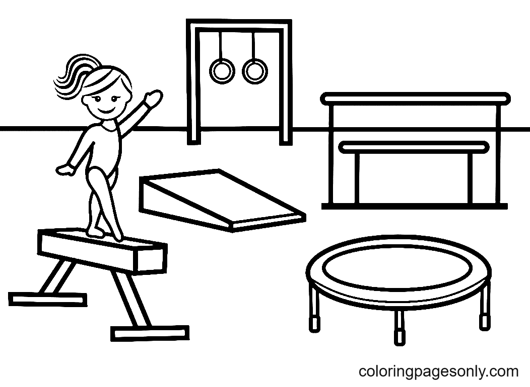 Gymnastics coloring pages printable for free download