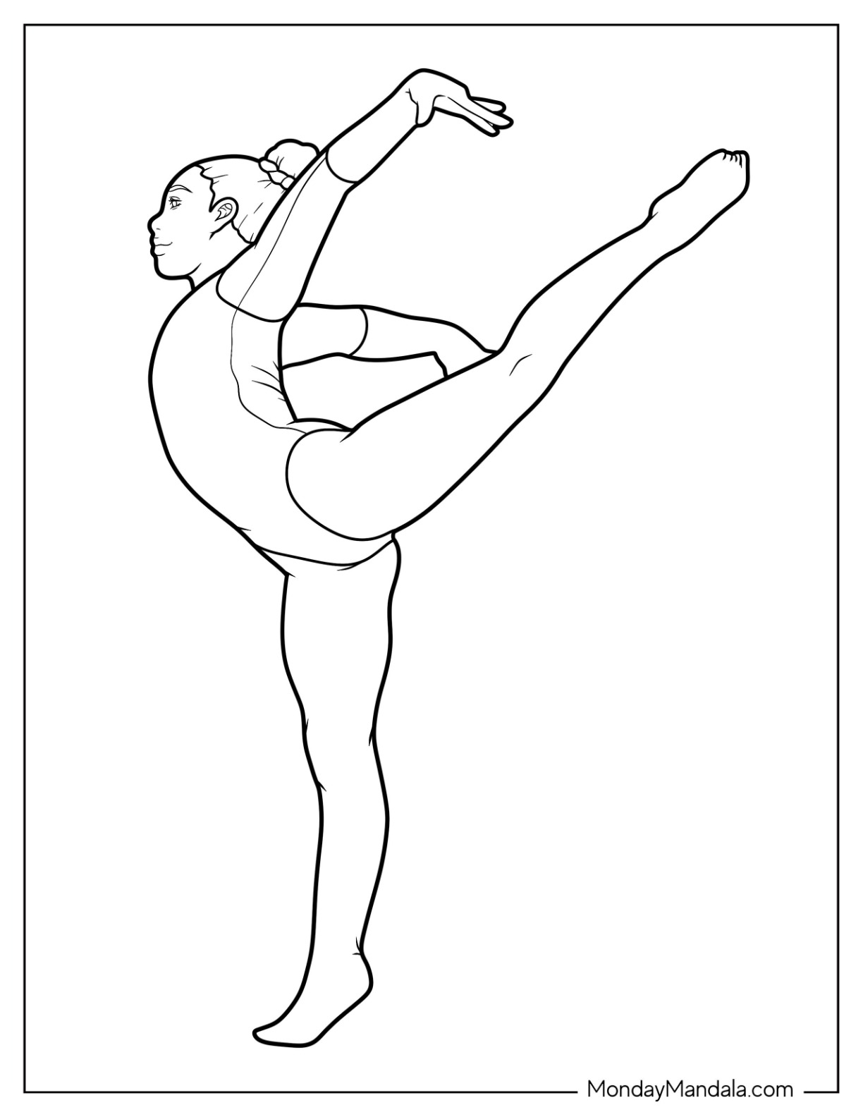 Gymnastics coloring pages free pdf printables