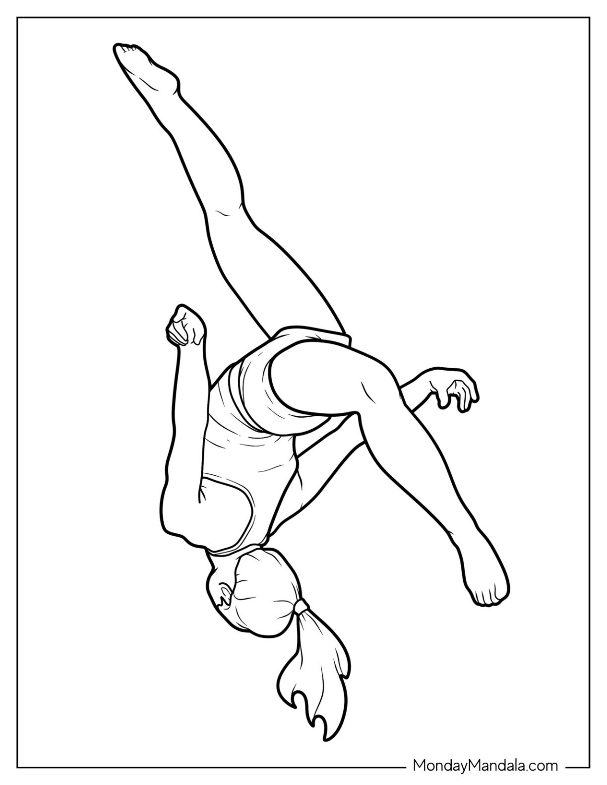 Gymnastics coloring pages free pdf printables