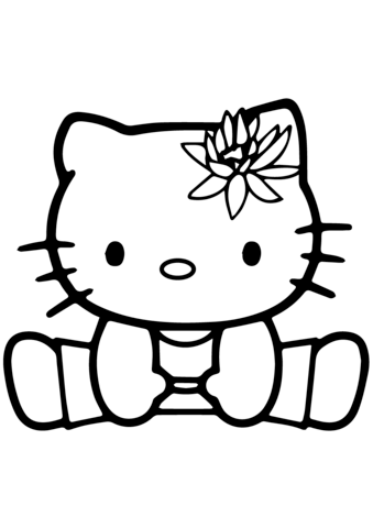 Hello kitty gymnastics coloring page free printable coloring pages