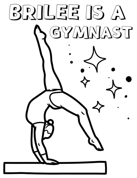 Gymnastics coloring sheet personalized coloring sheet coloring sheets coloring pages personalized coloring page