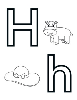 Letter h alphabet coloring page sheet by knox worksheets tpt