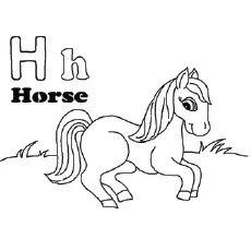 Coloring pages h for horse