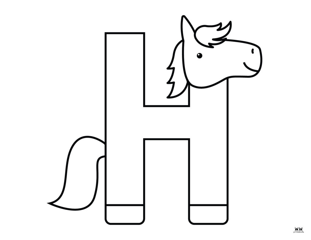 Letter h coloring pages