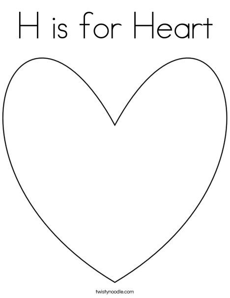 H is for heart coloring page heart coloring pages heart template heart crafts preschool