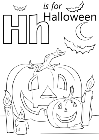 Letter h is for halloween coloring page from letter h category select from printâ halloween preschool halloween crafts preschool halloween coloring pages