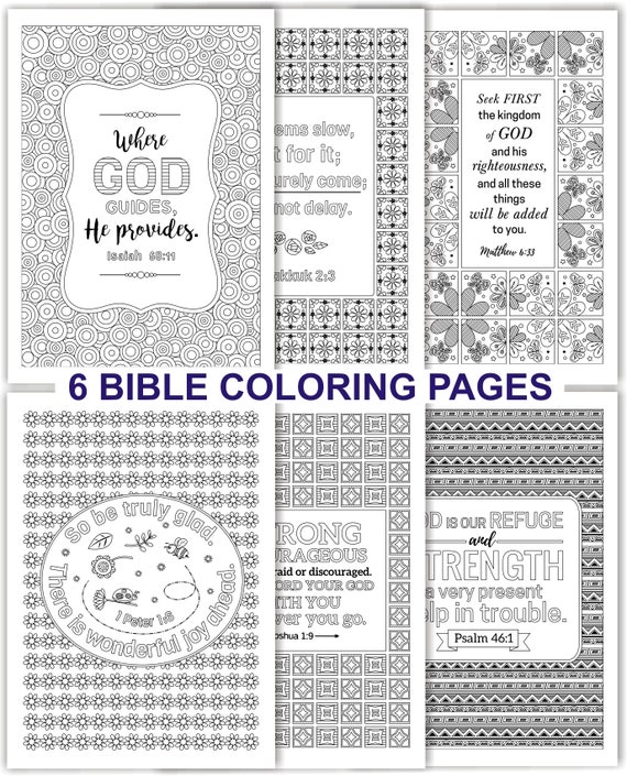 Set of bible coloring pages tessellation design repeated pattern backgrounds scripture arts isaiah habakkuk digital download