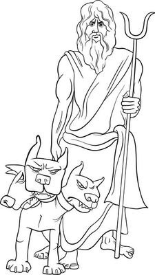 Blackout window curtain greek god hades coloring page