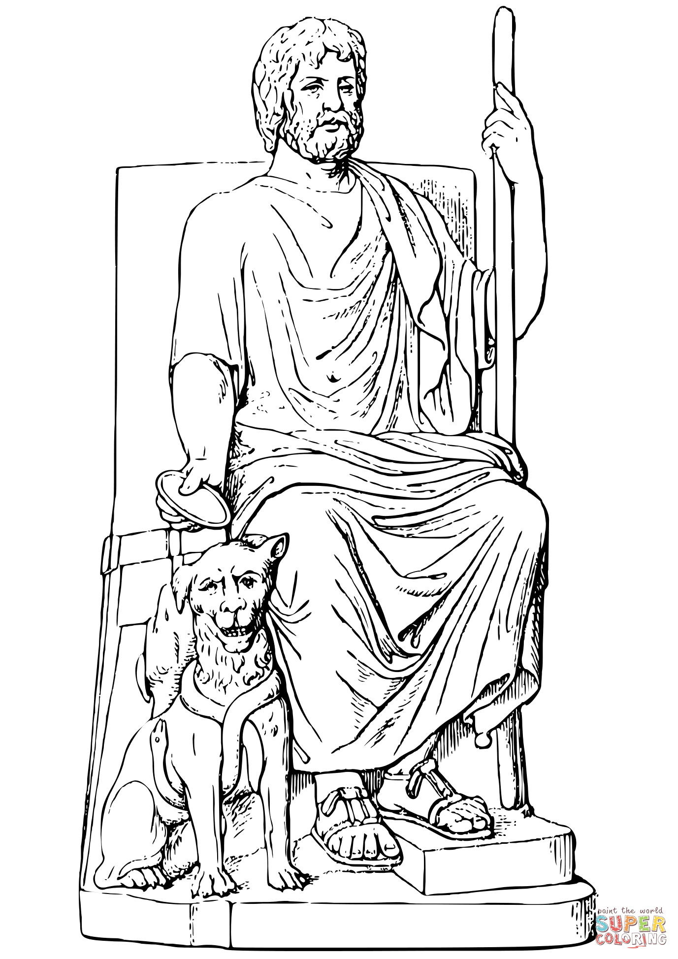 Hades and cerberus coloring page free printable coloring pages