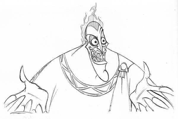 Walt disney hades coloring page