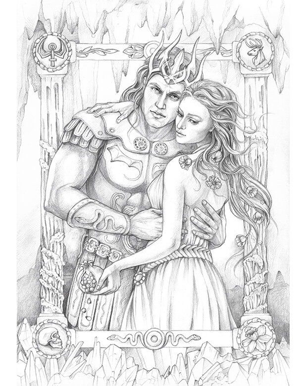 Hades and persephone greyscale â coloring