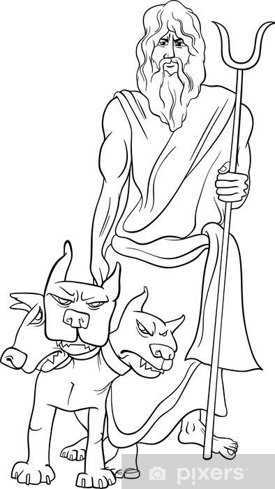 Sticker greek god hades coloring page