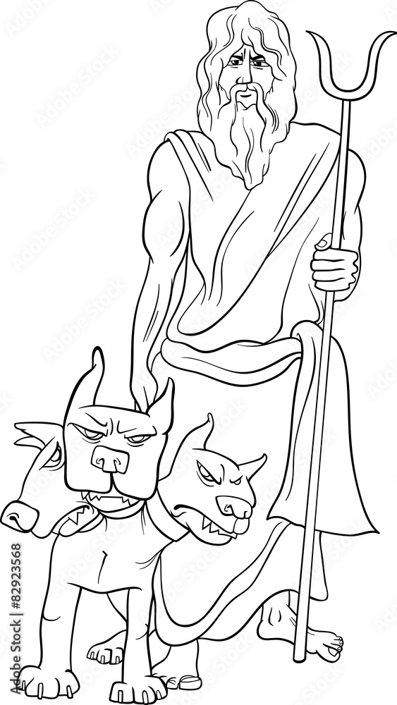 Greek god hades coloring page vector