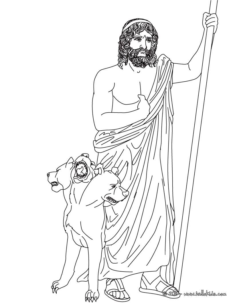 Hades the greek god of the underworld coloring pages