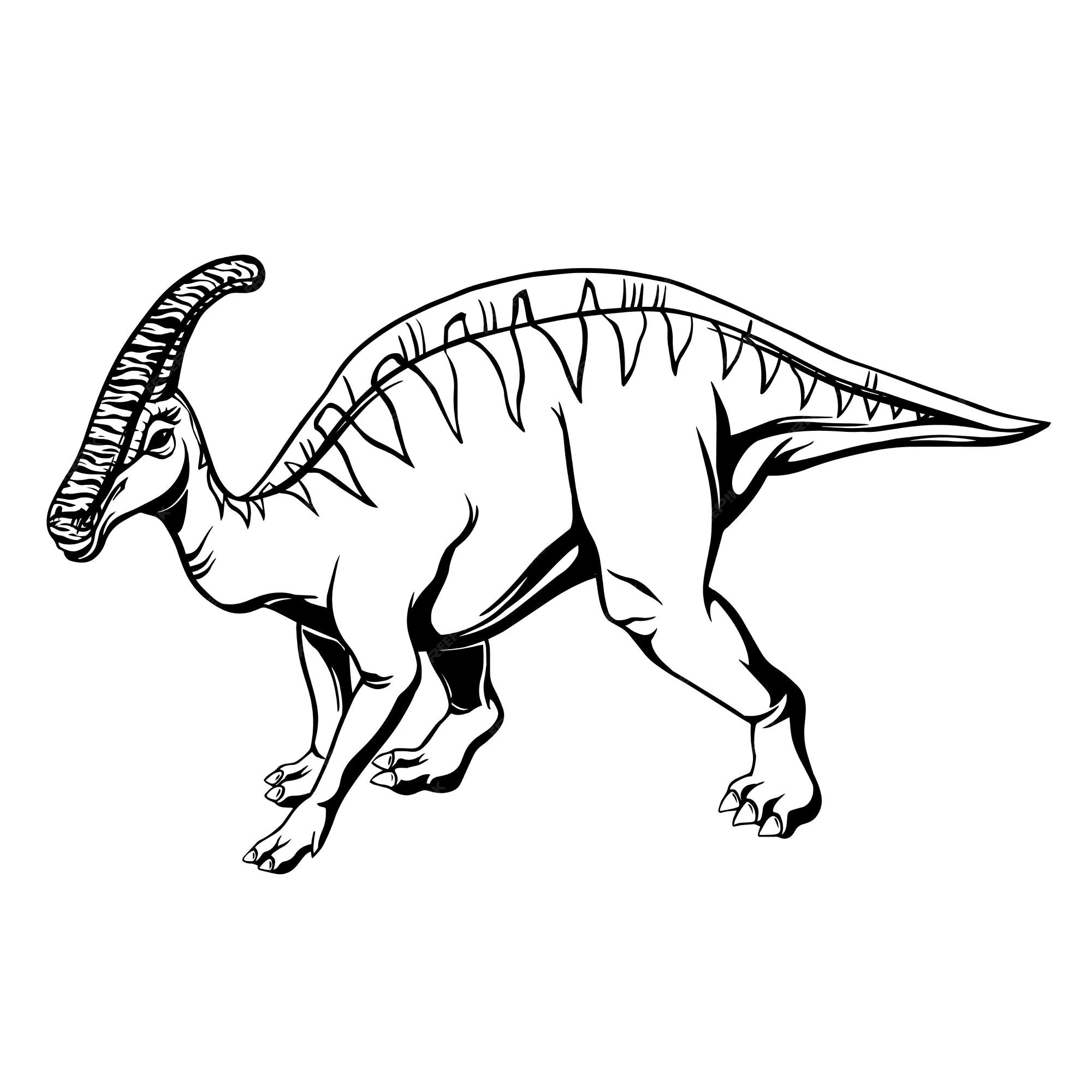 Premium vector ic hadrosaurus hand drawn style for print tattoo design and logo vector illustration
