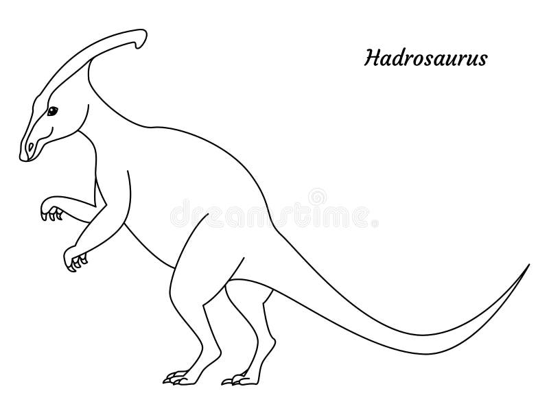 Coloring page outtline hadrosaurus dinosaur vector illustration stock vector