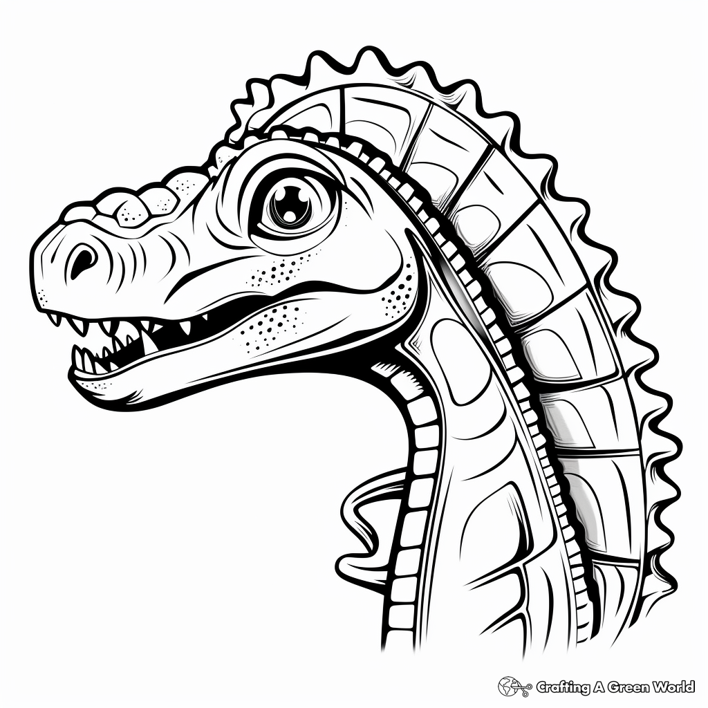 Dinosaur head coloring pages