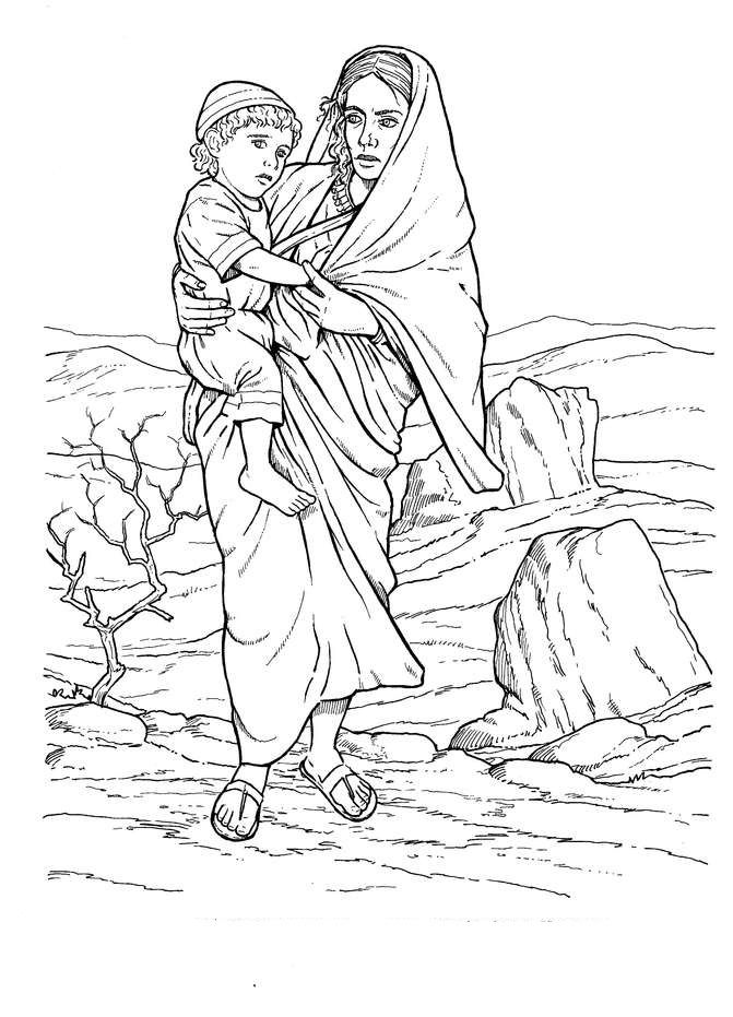 Hagar and ishmael coloring page â trinity presbyterian church