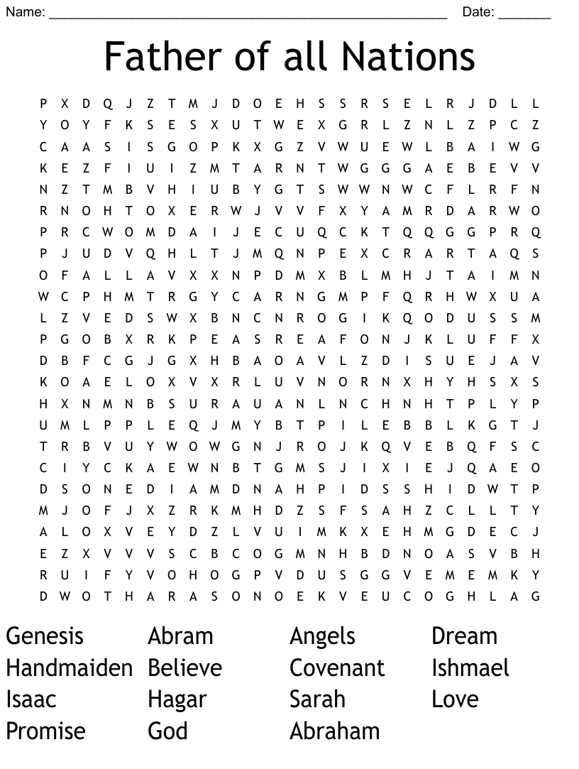 Similar to hagar and ishmael cast out word search