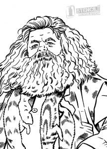 Hagrid stencil coloriage harry potter coloriage harry potter