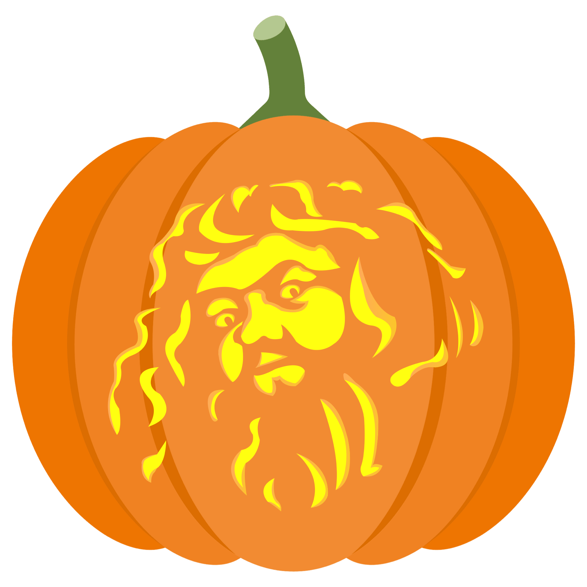 Rubeus hagrid head pumpkin stencil free printable papercraft templates