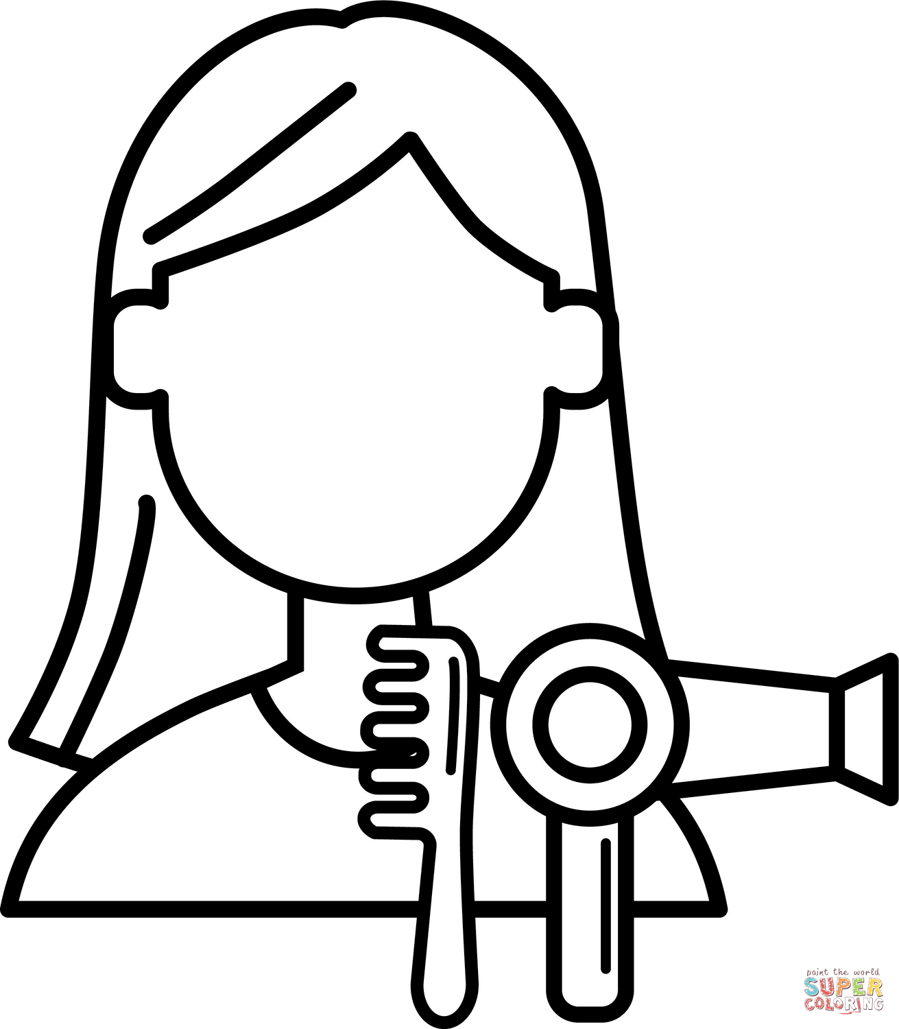 Hair stylist coloring page free printable coloring pages