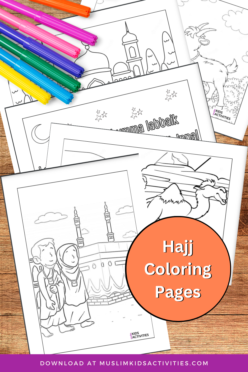 Hajj coloring sheets pack