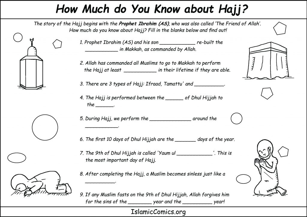 How much do you know about hajj fill in the blanks â islamic comics
