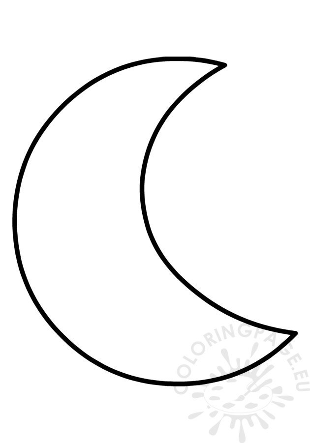 Half moon template coloring page