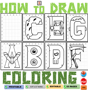 How to create spooky halloween alphabet coloring pages by mima teacher