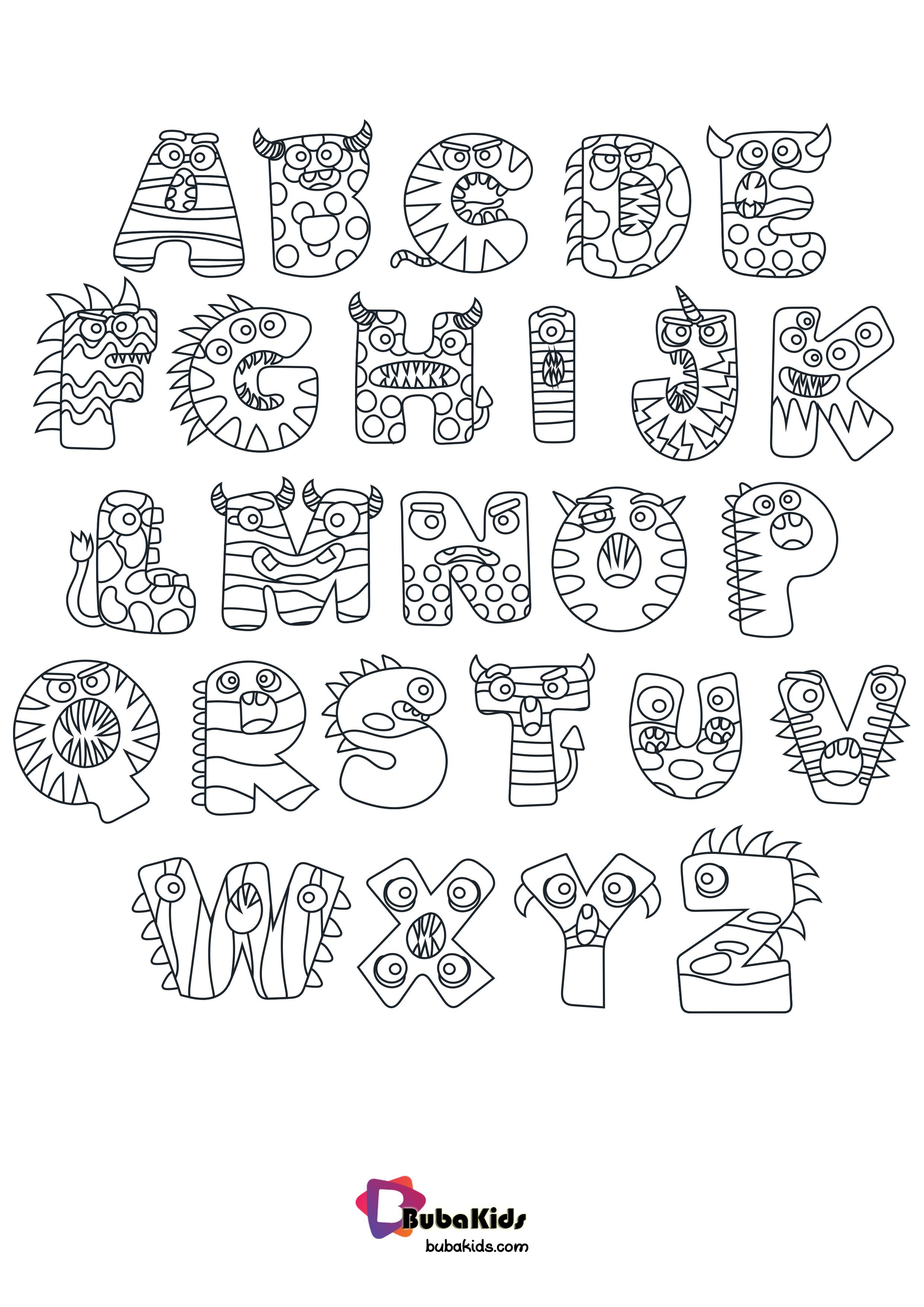 Halloween preschool alphabet coloring page bubakids preschoolalphabet preschoolcoloring preschooâ abc coloring pages abc coloring alphabet coloring pages