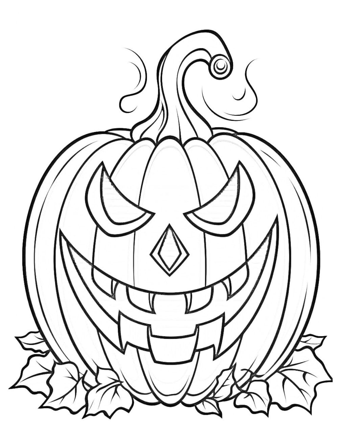 Pumpkin coloring pages for kids and adults