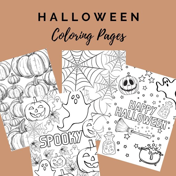 Halloween and fall coloring pages printable coloring pages digital download coloring pages instant download adult coloring sheets