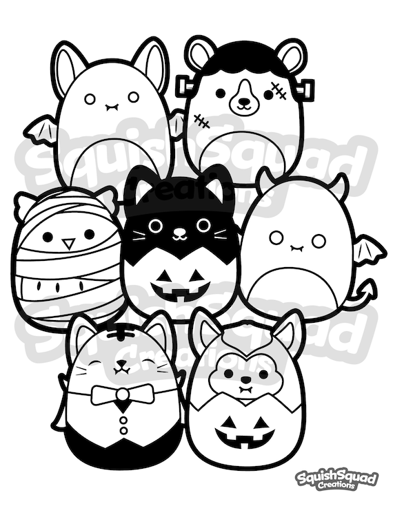 Squishmallow halloween coloring page printable squishmallow coloring page squishmallow downloadable coloring sheet coloring page for kids