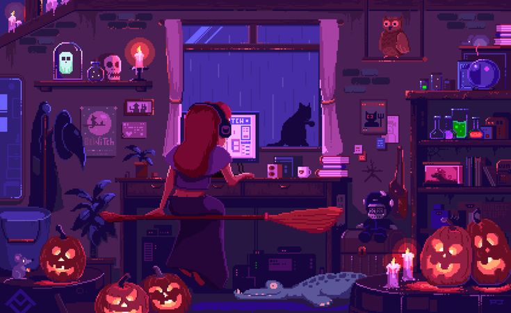 Halloween chill pixel jeff on artstation at httpswwwartstationartworkaqdx pixel art landscape cool pixel art anime pixel art