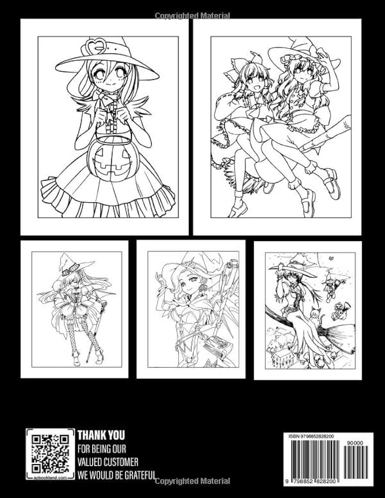 Halloween anime coloring book adorable character coloring pages with beautiful illustrations for kids teen to unleash the creativity energy ideal gift for fan lover herrera bruno books