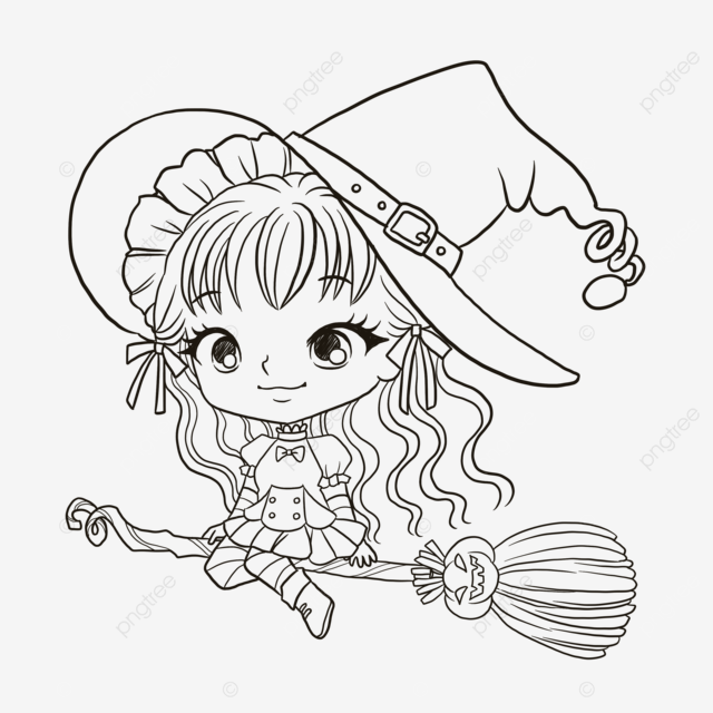 Girl halloween cartoon doodle kawaii anime coloring page cute illustration clipart character manga car drawing anime drawing cartoon drawing png and vector with transparent background for free download