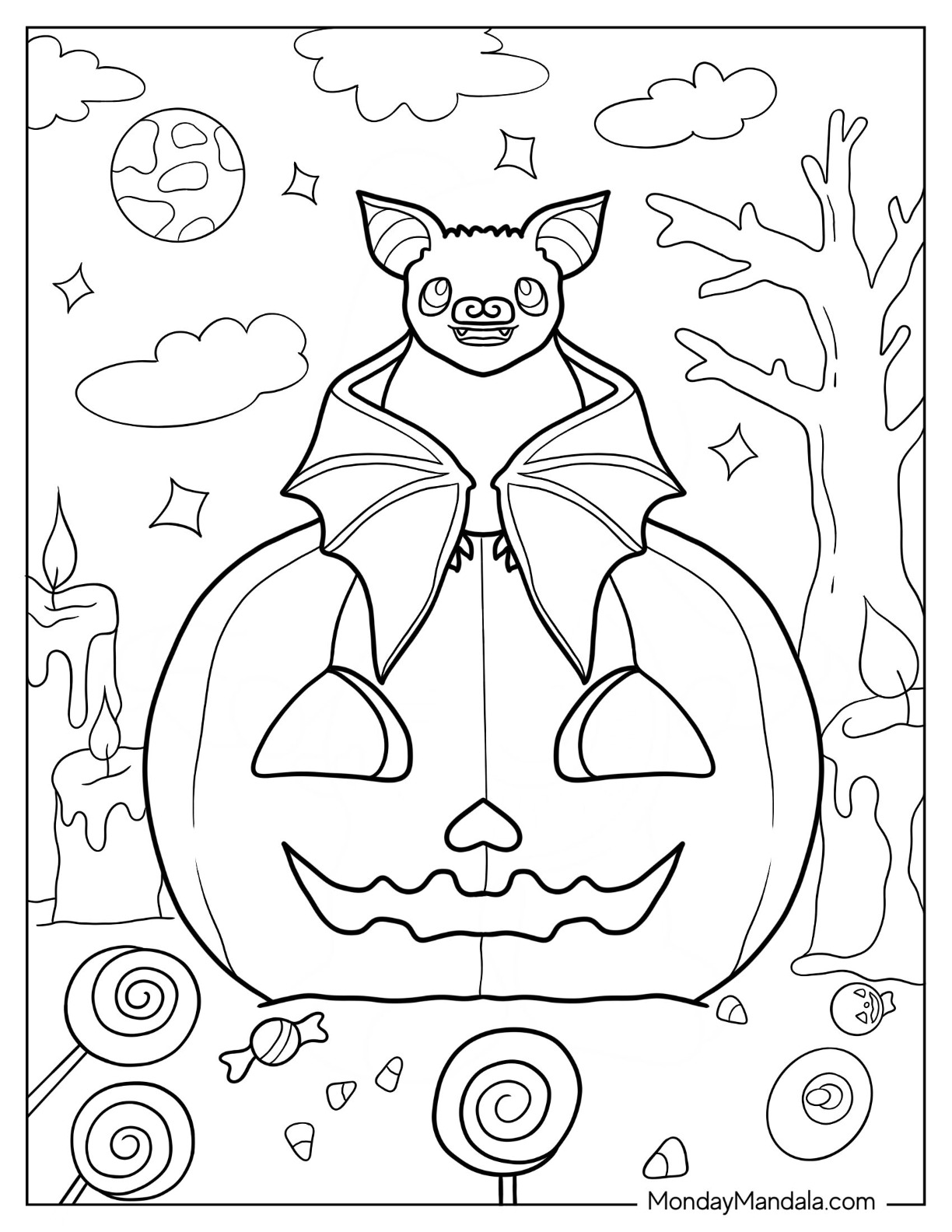 Bat coloring pages free pdf printables